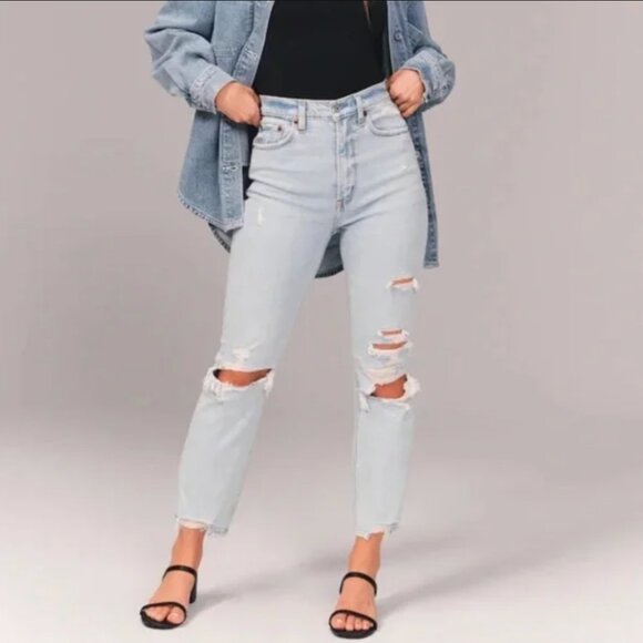 Abercrombie & Fitch Straight Ultra High Rise Jeans Womens Size 31 Curve Love - Picture 13 of 13